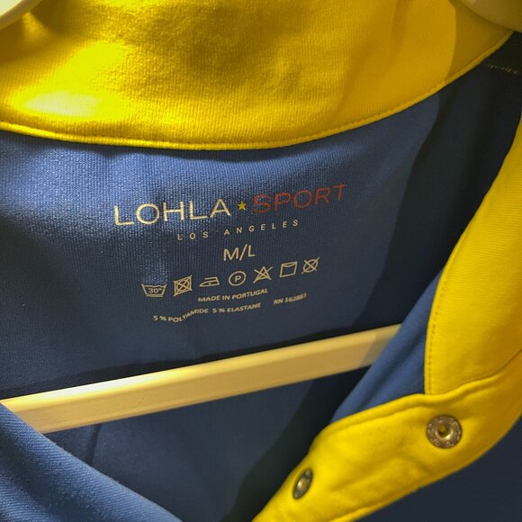 Lohla Sport Golf Womens Melissa Top M/L - Shortsleeve - Blue/Yellow - Picture 2 of 6
